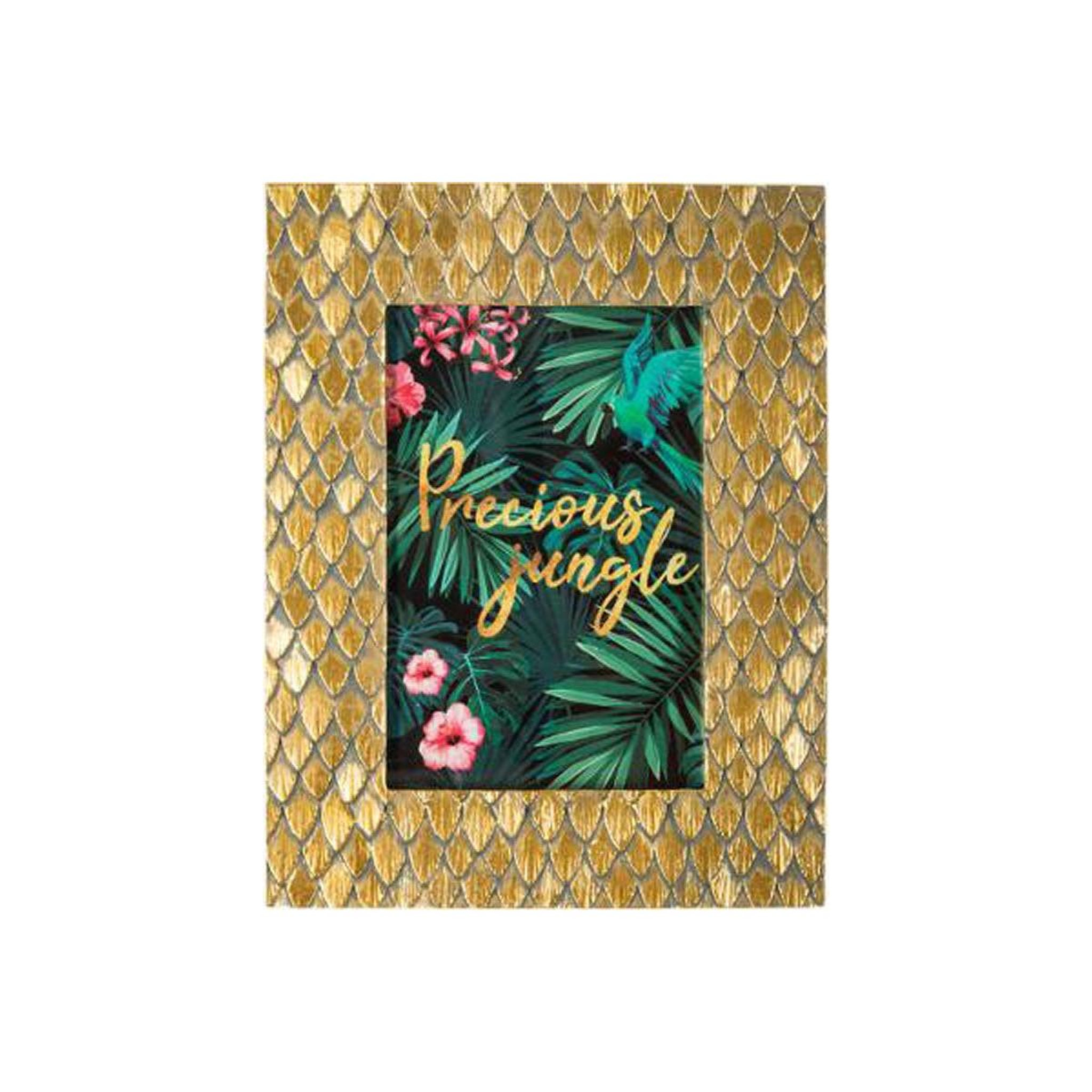 Voir la diapositive 2 : ATMOSPHERA Cadre Photo  Precious Jungle  20x16cm Or