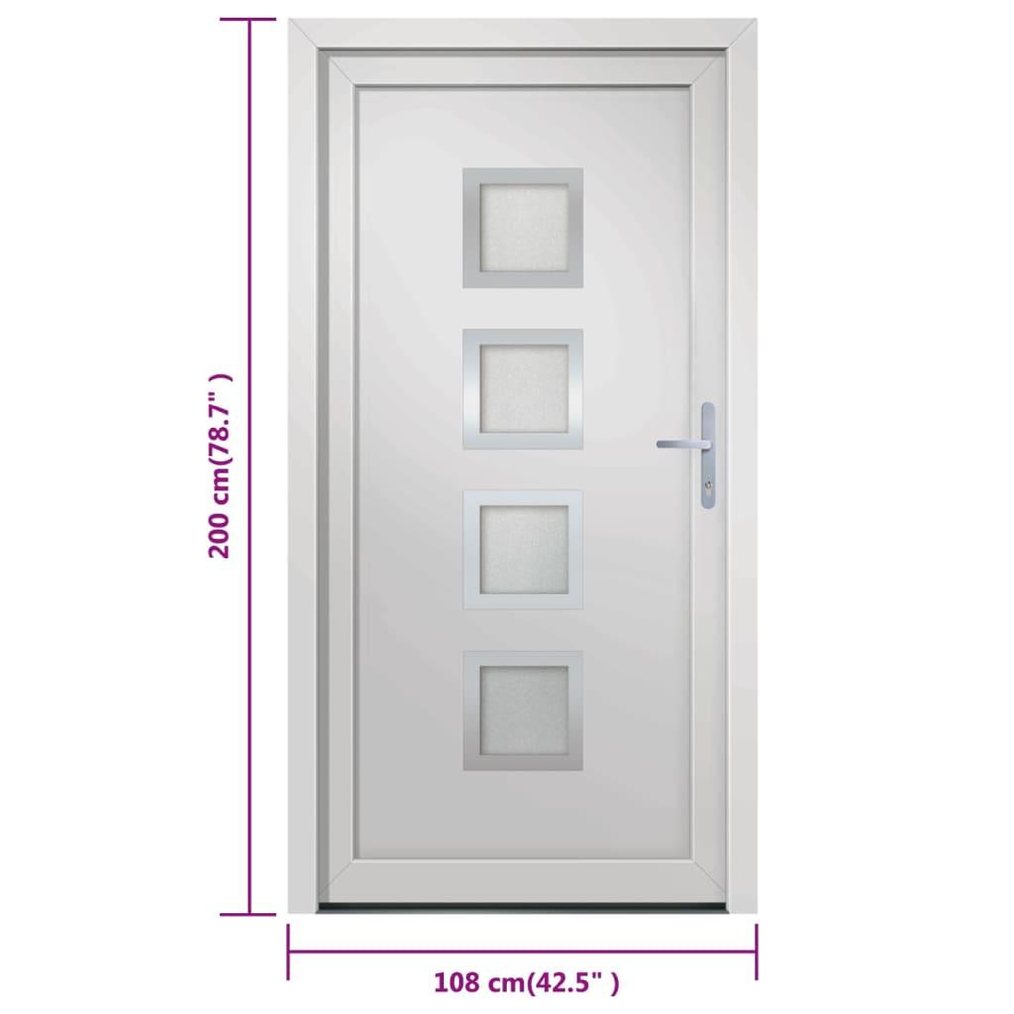 Voir la diapositive 6 : VIDAXL Porte d'entree Blanc 108x200 cm PVC