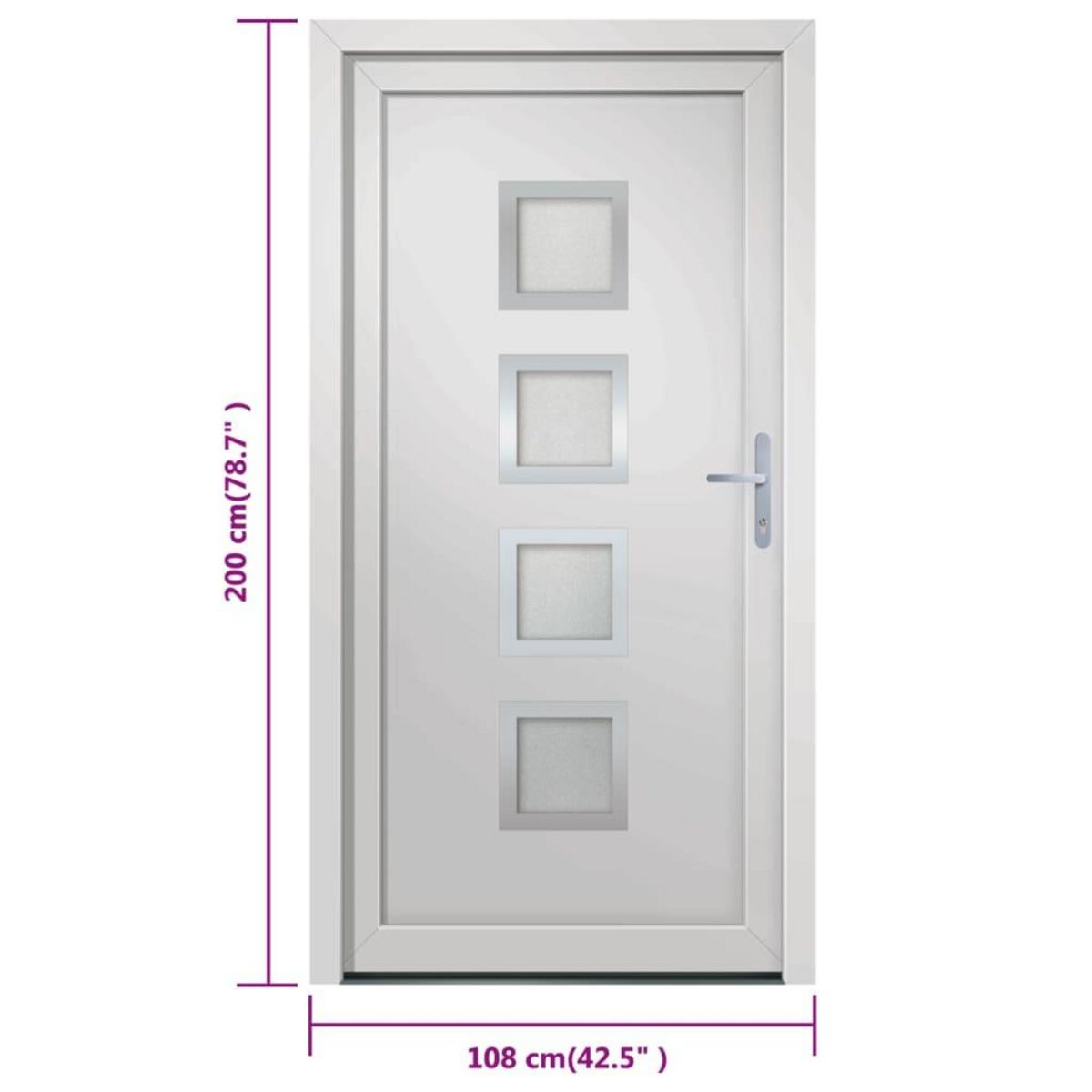 VIDAXL Porte d'entree Blanc 108x200 cm PVC