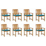 Voir la diapositive 1 : VIDAXL Chaises de jardin avec coussins lot de 8 Bois d'acacia solide