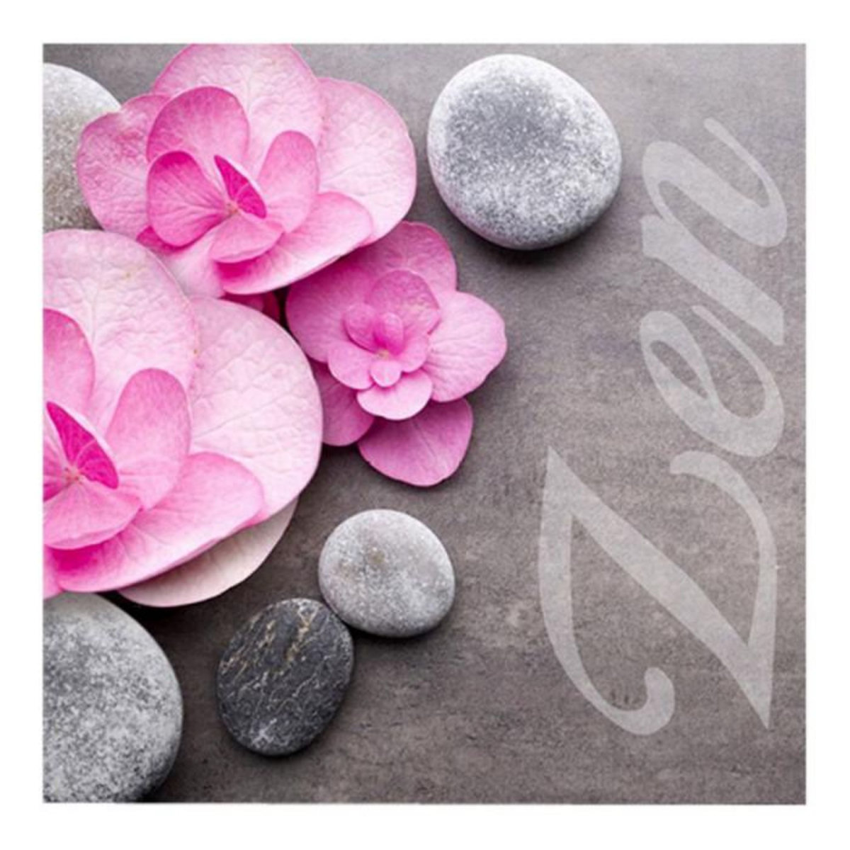 Paris Prix Lot de 20 Serviettes en Papier  Zen Orchidée  33x33cm Gris