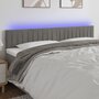 Voir la diapositive 1 : VIDAXL Tete de lit a LED Gris clair 160x5x78/88 cm Velours