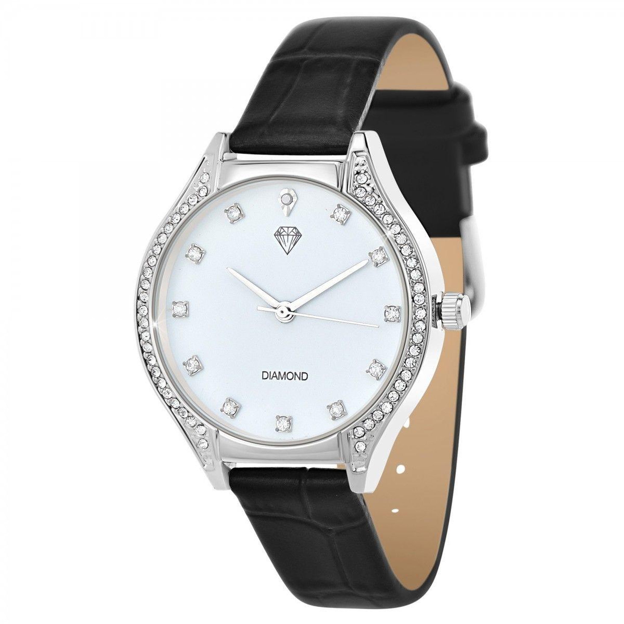 Voir la diapositive 1 : SC CRYSTAL Montre élégante Sira SC Crystal ornée de 50 cristaux scintillants et d'un véritable diamant