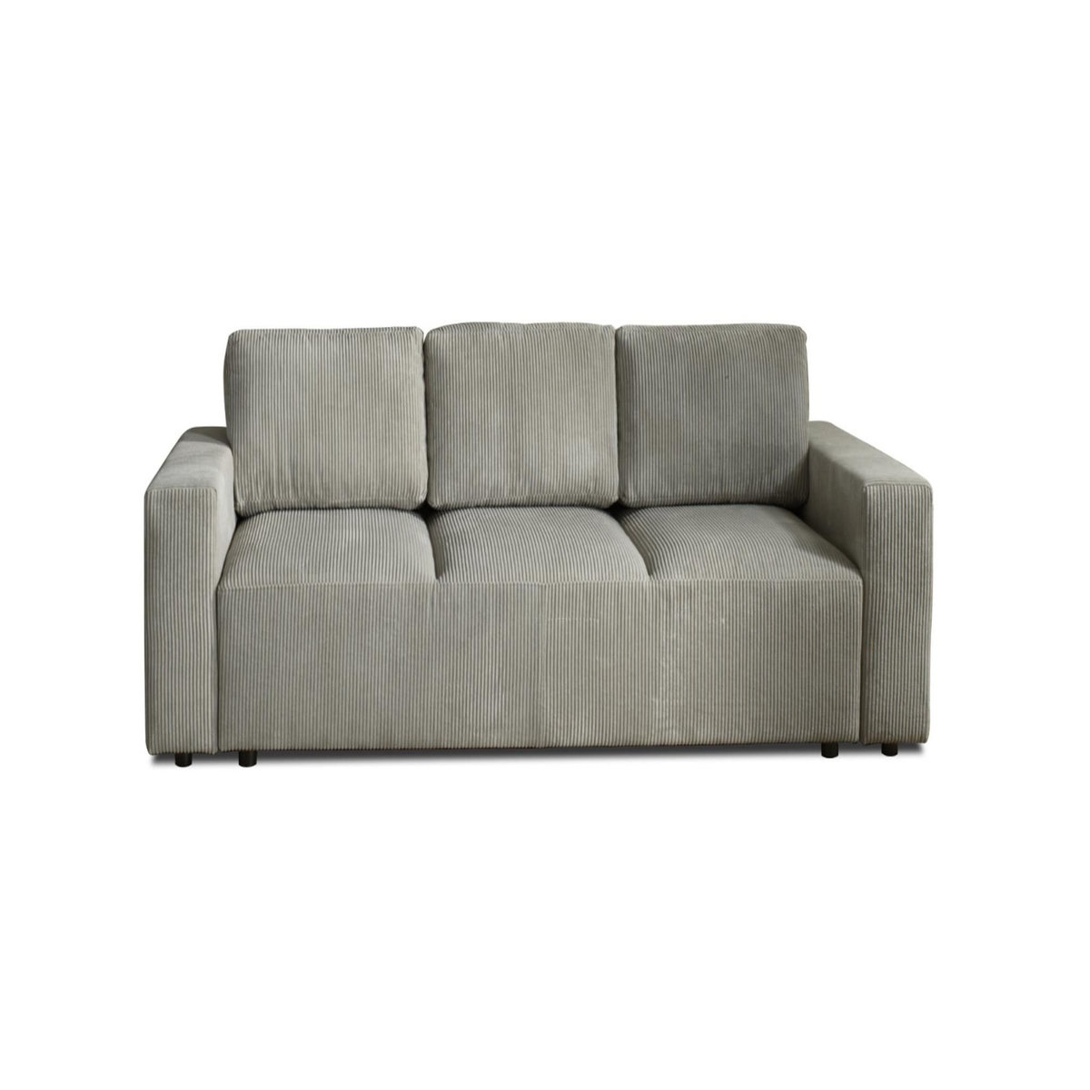 LISA DESIGN Livy - canapé droit convertible - avec coffre - en velours côtelé - 3 places