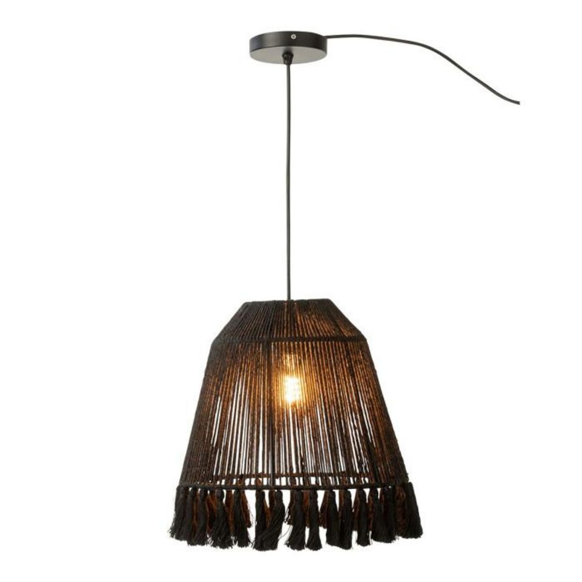 Paris Prix Lampe Suspension en Jute  Celia  33cm Noir