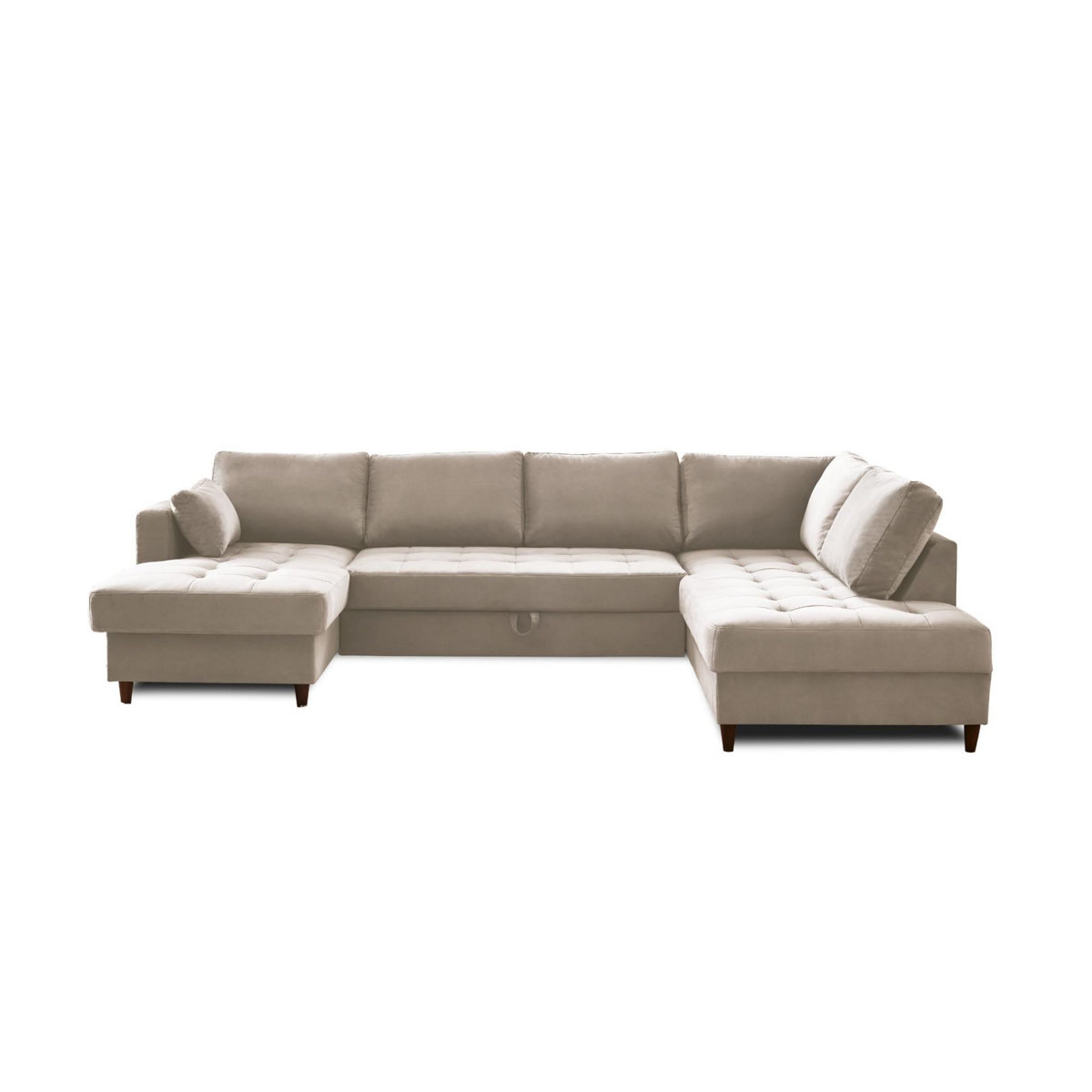 LISA DESIGN Anna - canapé panoramique d'angle droit - 7 places - convertible avec coffre - en velours