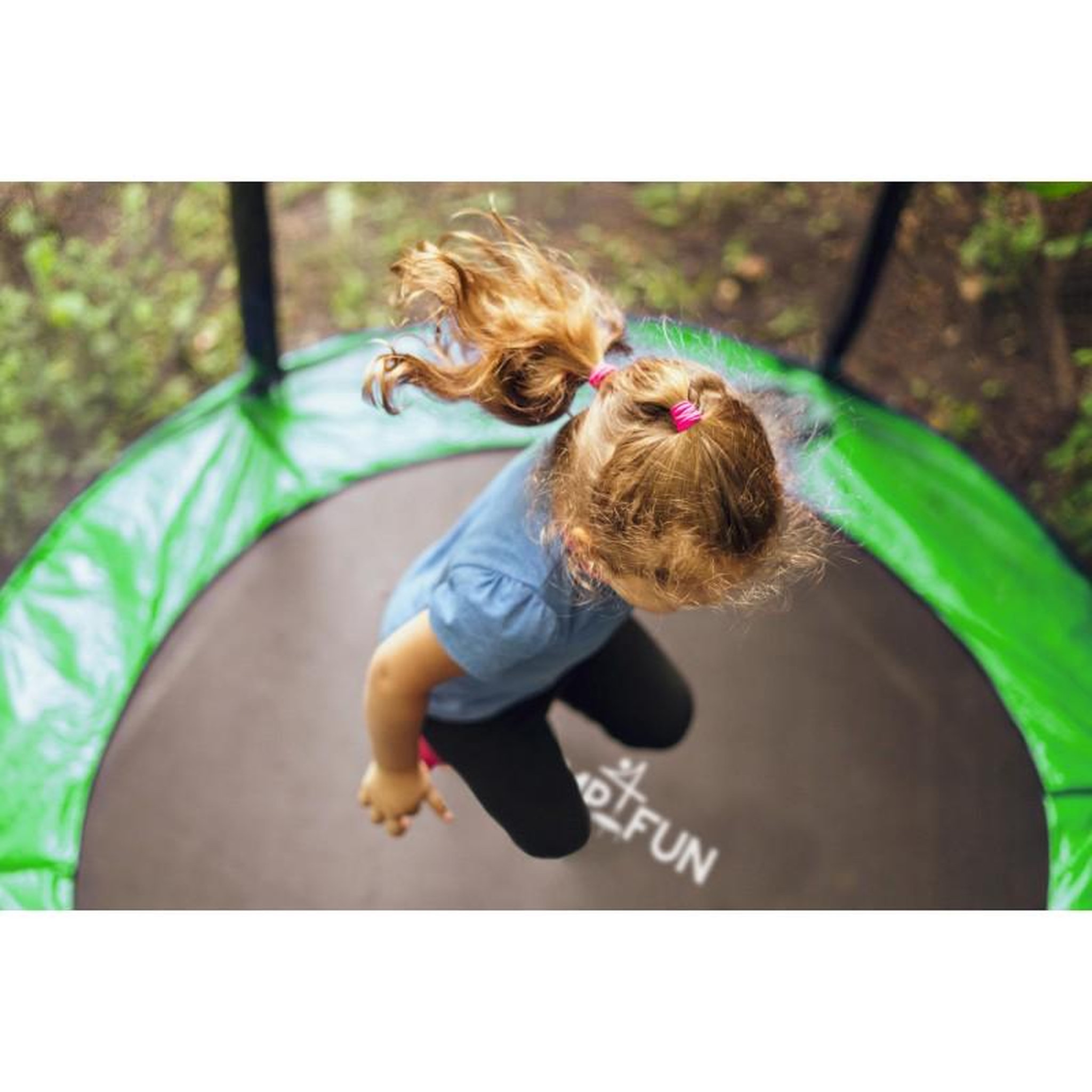 Voir la diapositive 5 : JUMP4FUN Trampoline de jardin ø185 cm / 6FT avec Filet intérieur, Matelas de protection et Echelle