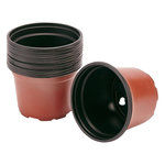 GARDENSTAR Lot de 12 pots de fleurs rond en plastique couleur terre cuite
