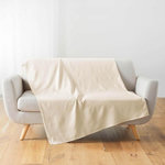 Paris Prix Plaid Uni en Coton  Lucile  220x240cm Naturel