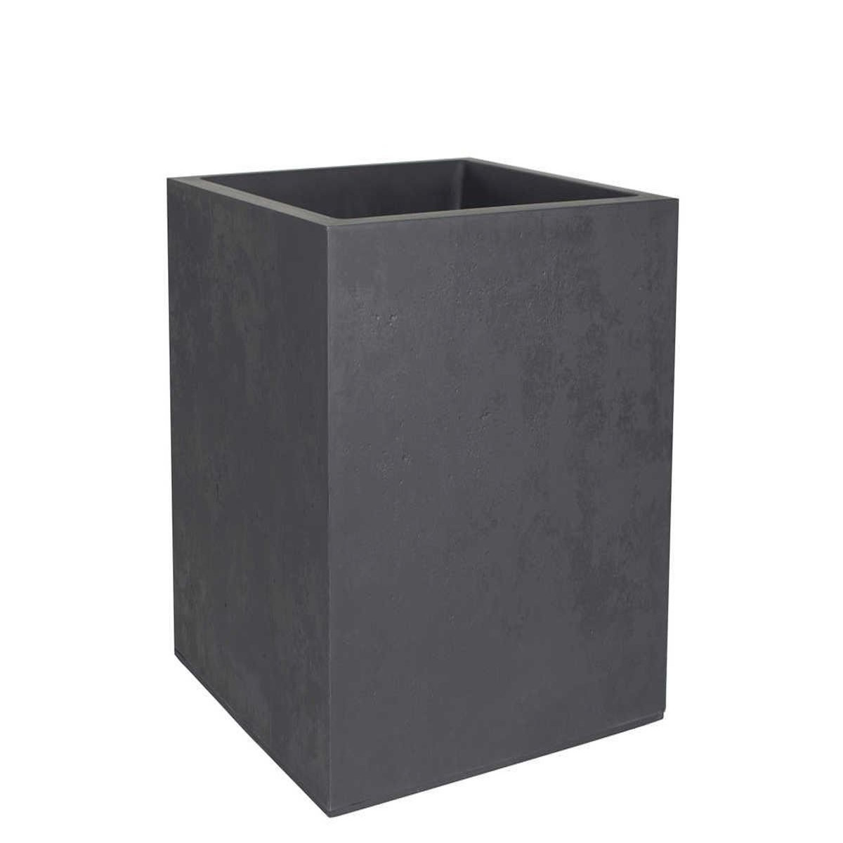 Eda Pot de fleur carré Basalt 49,5 x H.49,5 cm - Gris anthracite- Eda