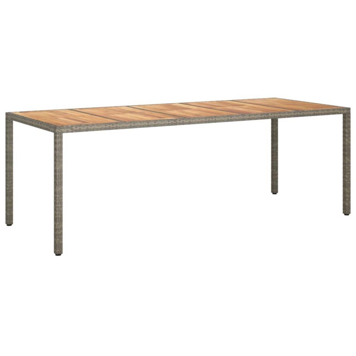 VIDAXL Table de jardin Gris 250x100x75 cm Resine tressee