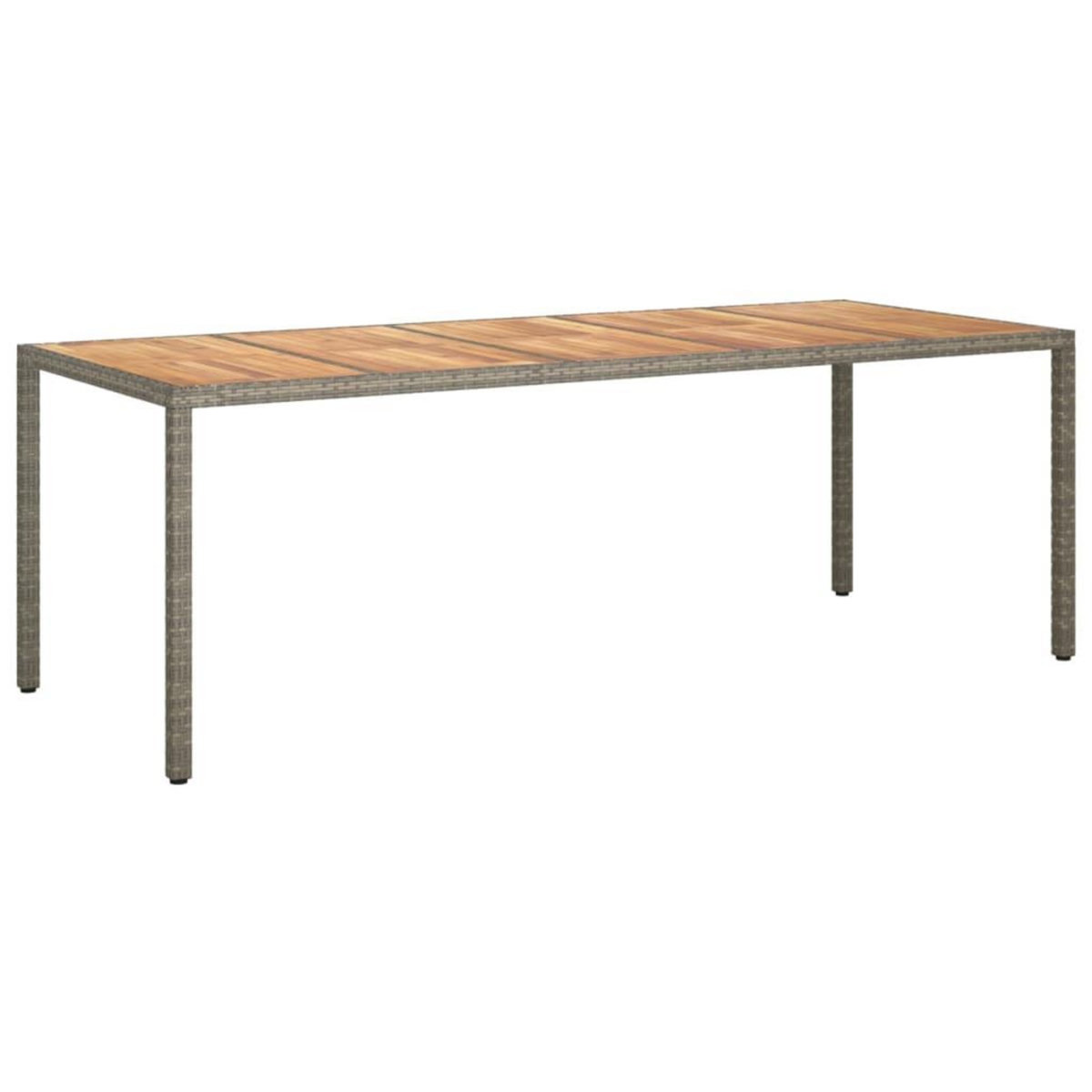 VIDAXL Table de jardin Gris 250x100x75 cm Resine tressee