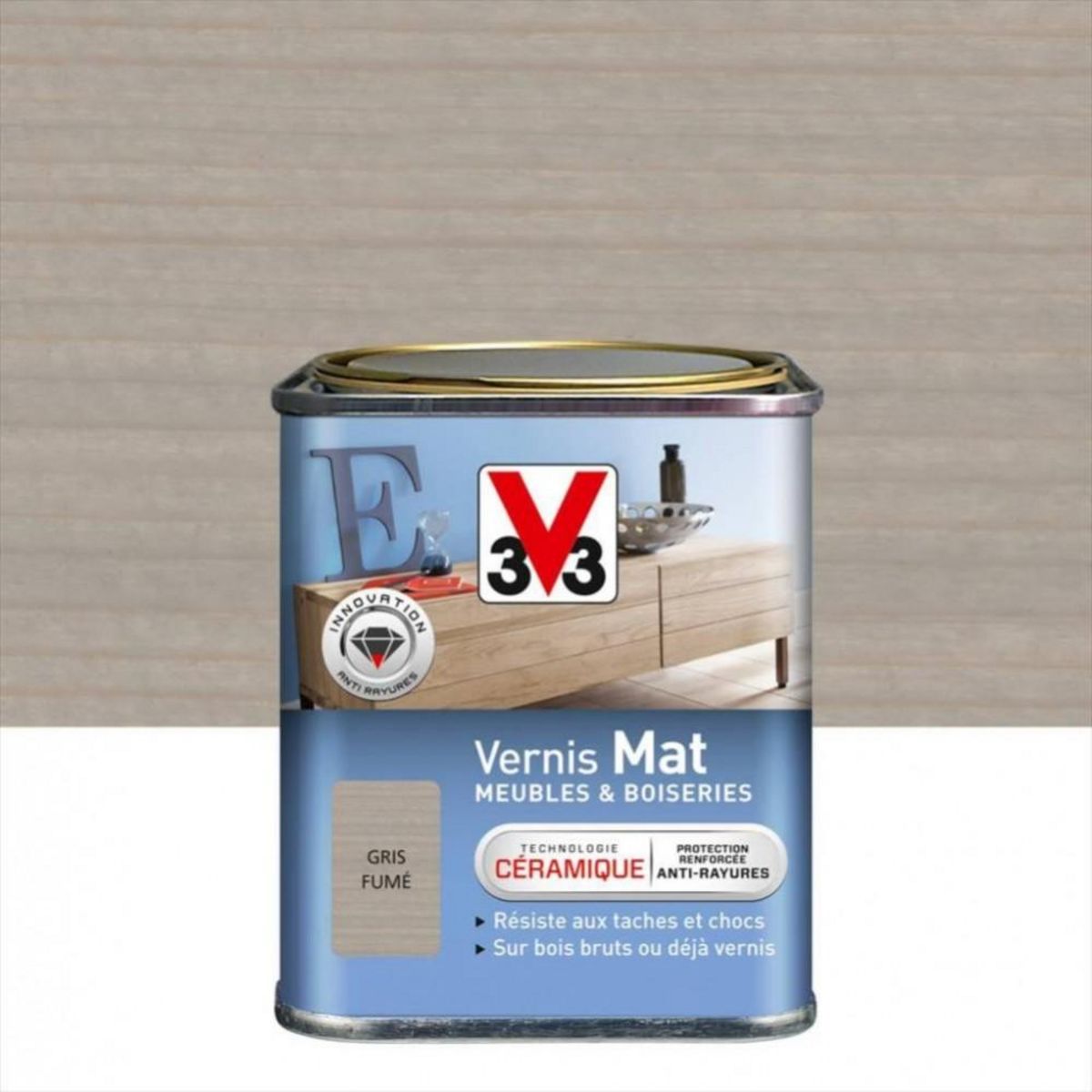 CENTRALE BRICO Vernis meuble et objet V33, gris mat, 0.25l