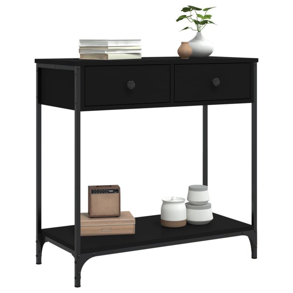 VIDAXL Table console noir 75x34,5x75 cm bois d'ingenierie