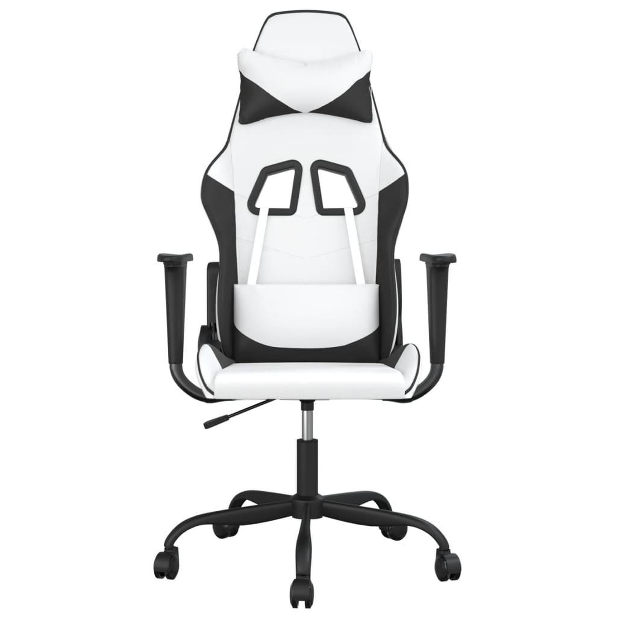 Voir la diapositive 3 : VIDAXL Chaise de jeu de massage Blanc et noir Similicuir