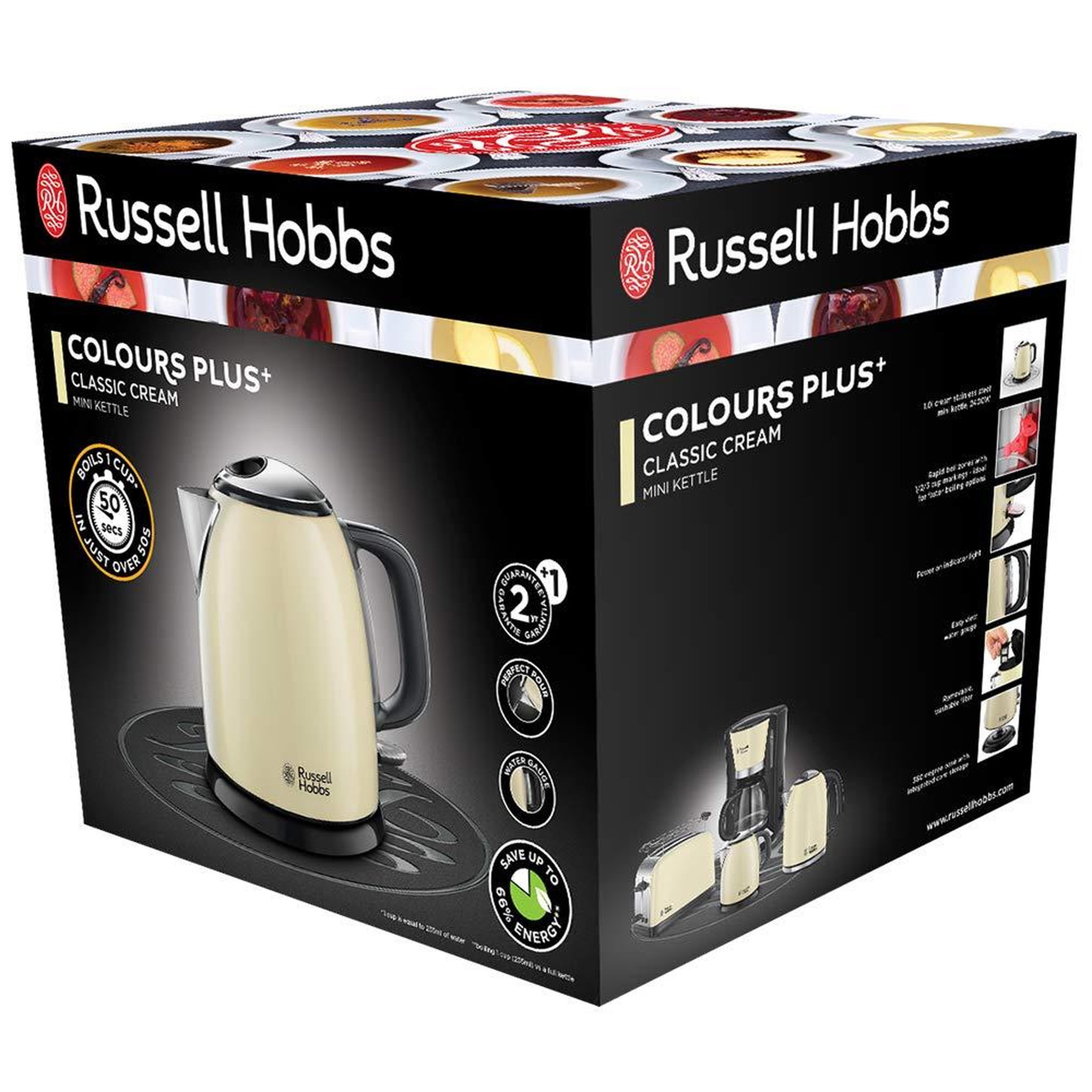 Voir la diapositive 3 : Russell Hobbs Bouilloire sans fil 1l 2400w crème - 24994-70