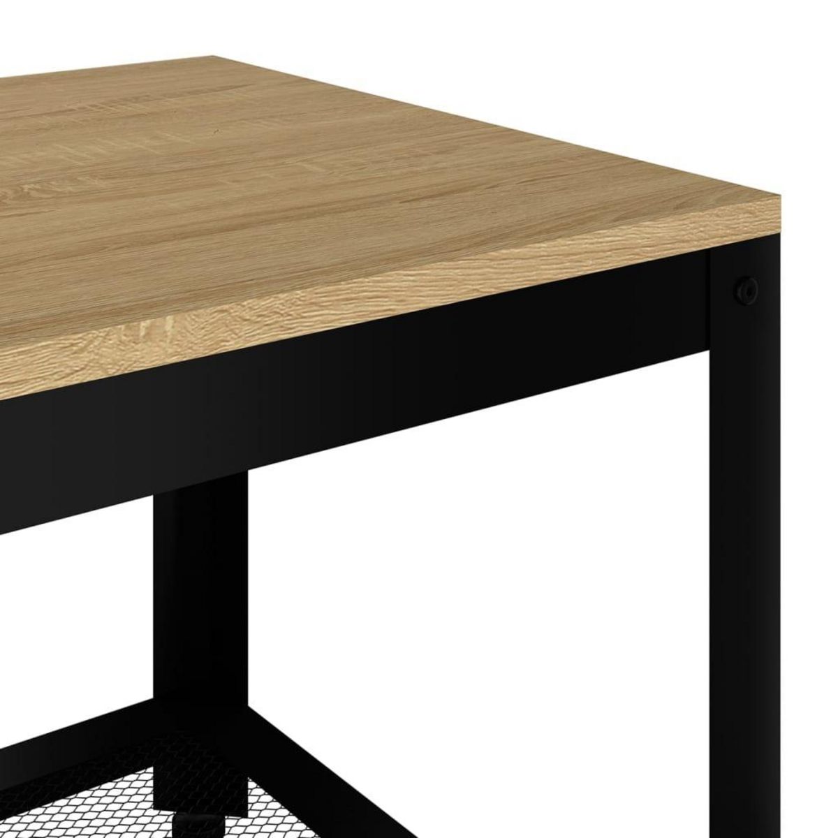 VIDAXL Table basse Marron clair et noir 90x45x45 cm MDF et fer