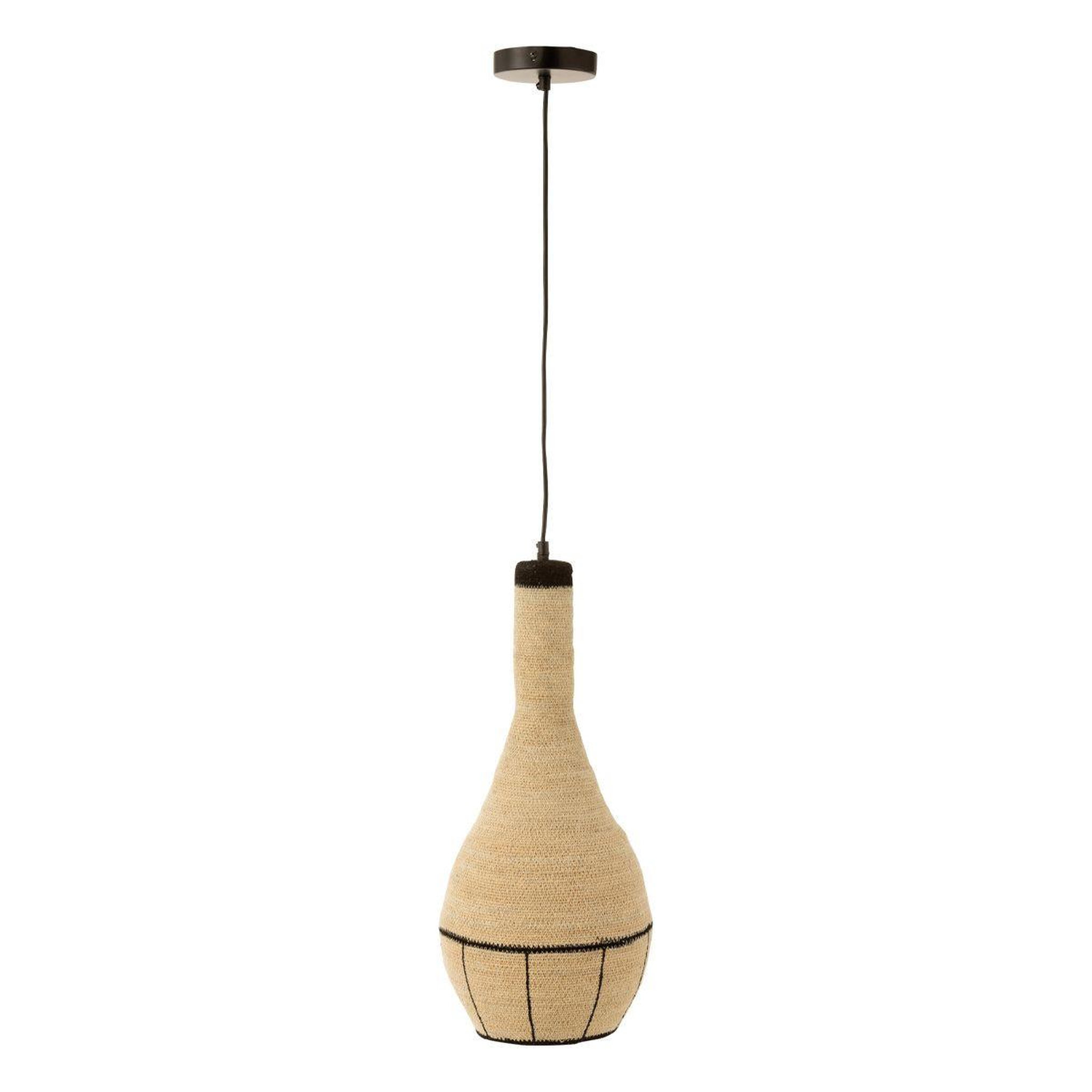 J-LINE Lampe suspension en jonc  poire  56cm naturel