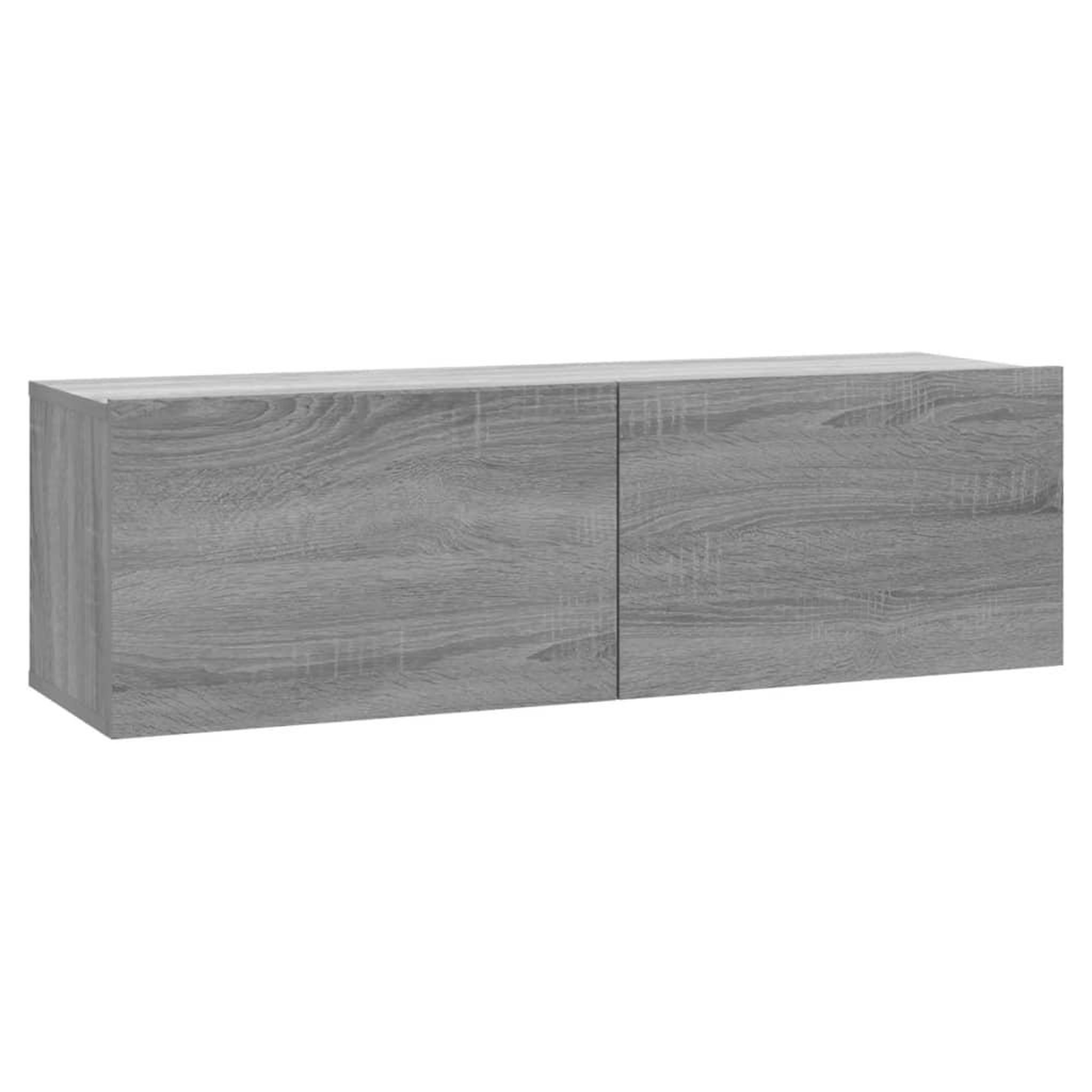 Voir la diapositive 2 : VIDAXL Armoire murale TV Sonoma gris 100x30x30 cm Bois d'ingenierie