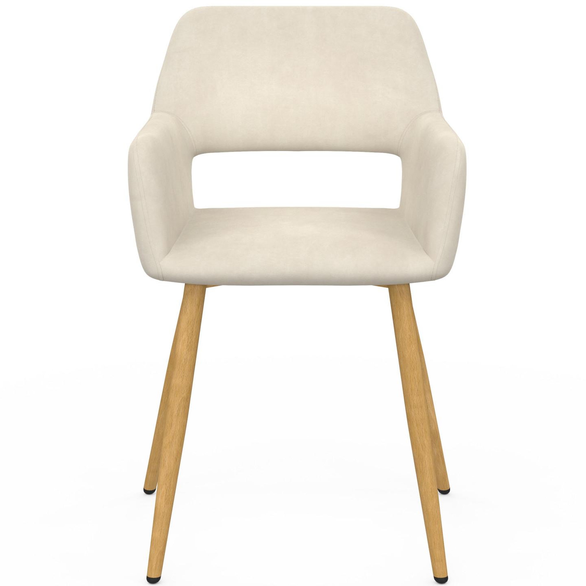 Voir la diapositive 3 : ID MARKET Lot de 4 chaises de salle à manger, fauteuils de table holy en velours beige