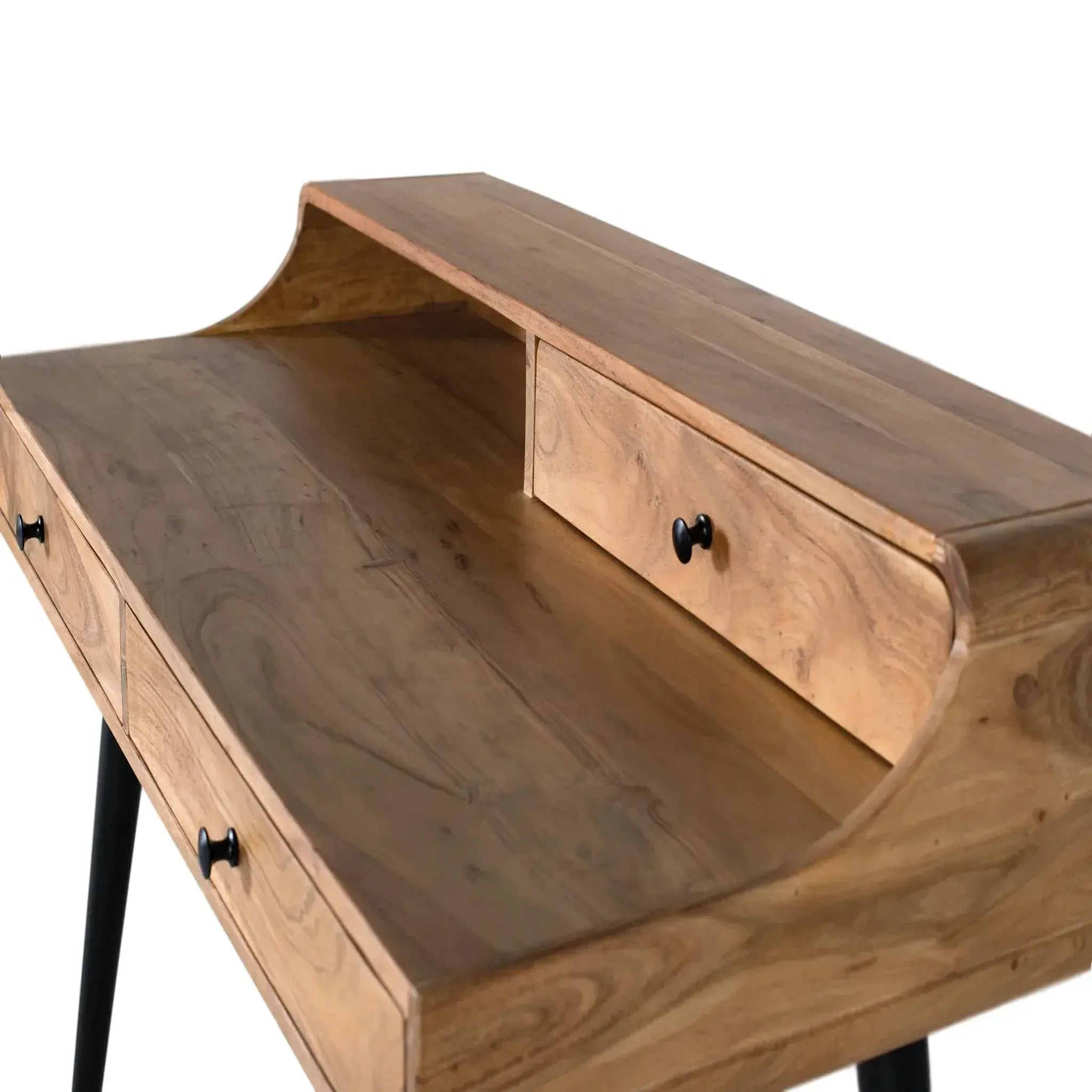 Voir la diapositive 3 : GINER Y COLOMER SL Bureau en bois d'acacia 115 cm style rustique moderne