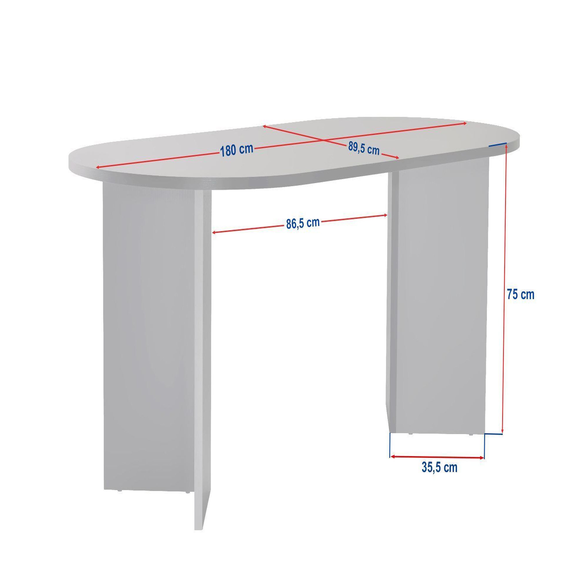Voir la diapositive 4 : Habitat et Jardin Table à manger en bois  Sablin  - 180 x 89 x 75 cm - Beige