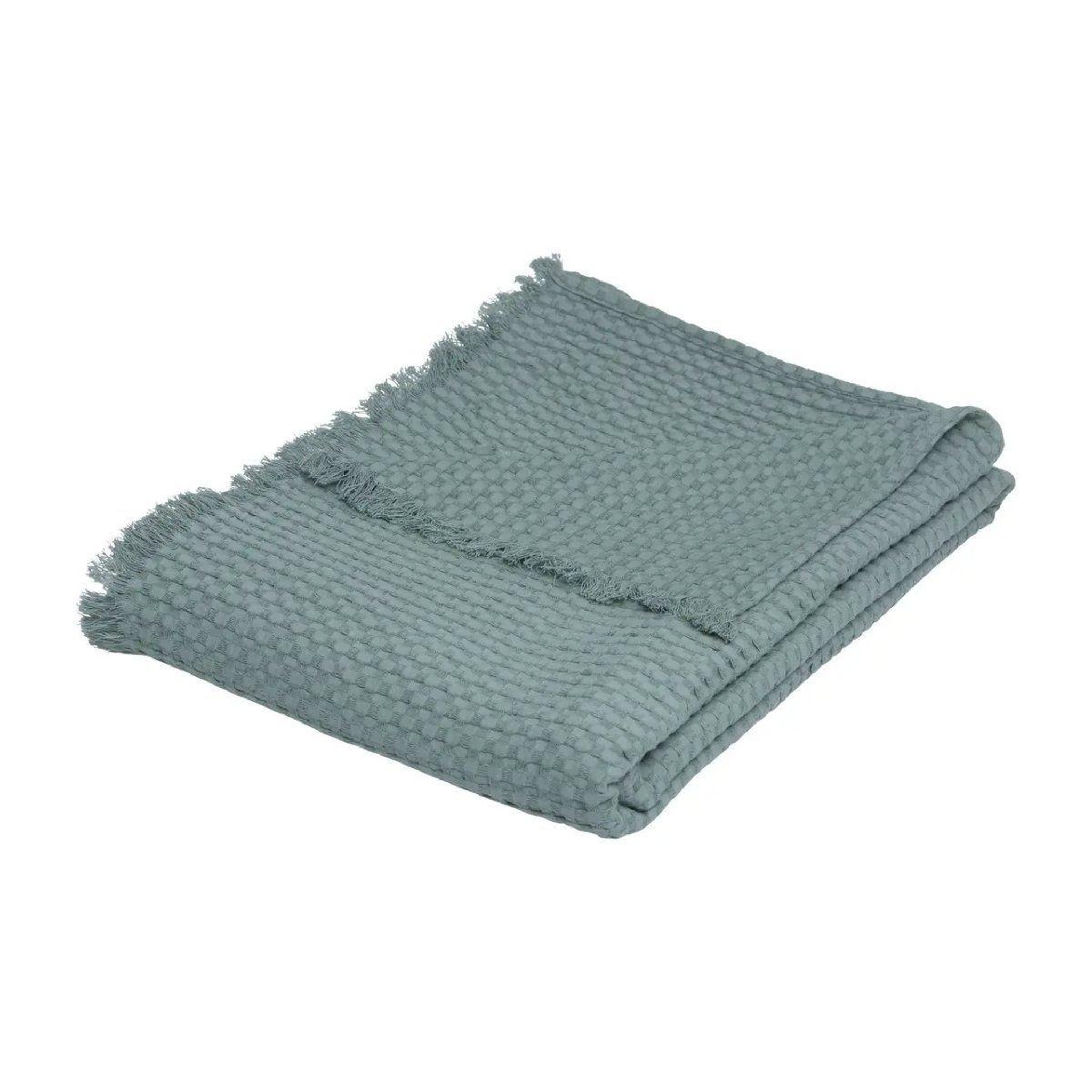 ATMOSPHERA Jeté de lit nid d'abeille  widdy  130x180cm vert céladon