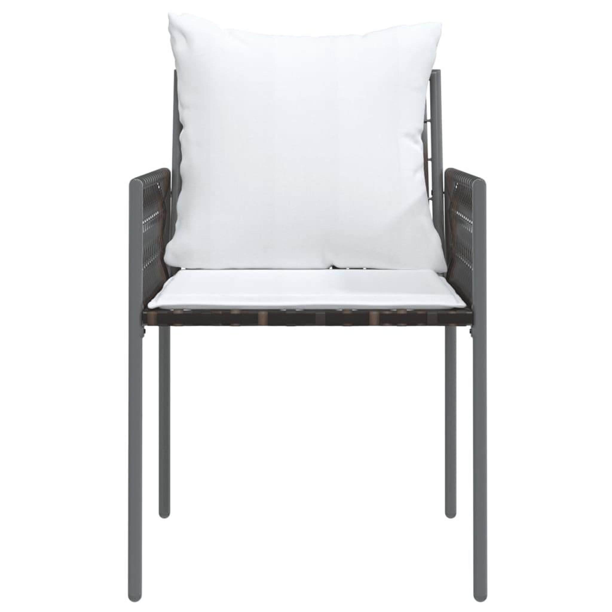 Voir la diapositive 4 : VIDAXL Chaises de jardin et coussins lot de 4 marron 54x61x83 cm rotin