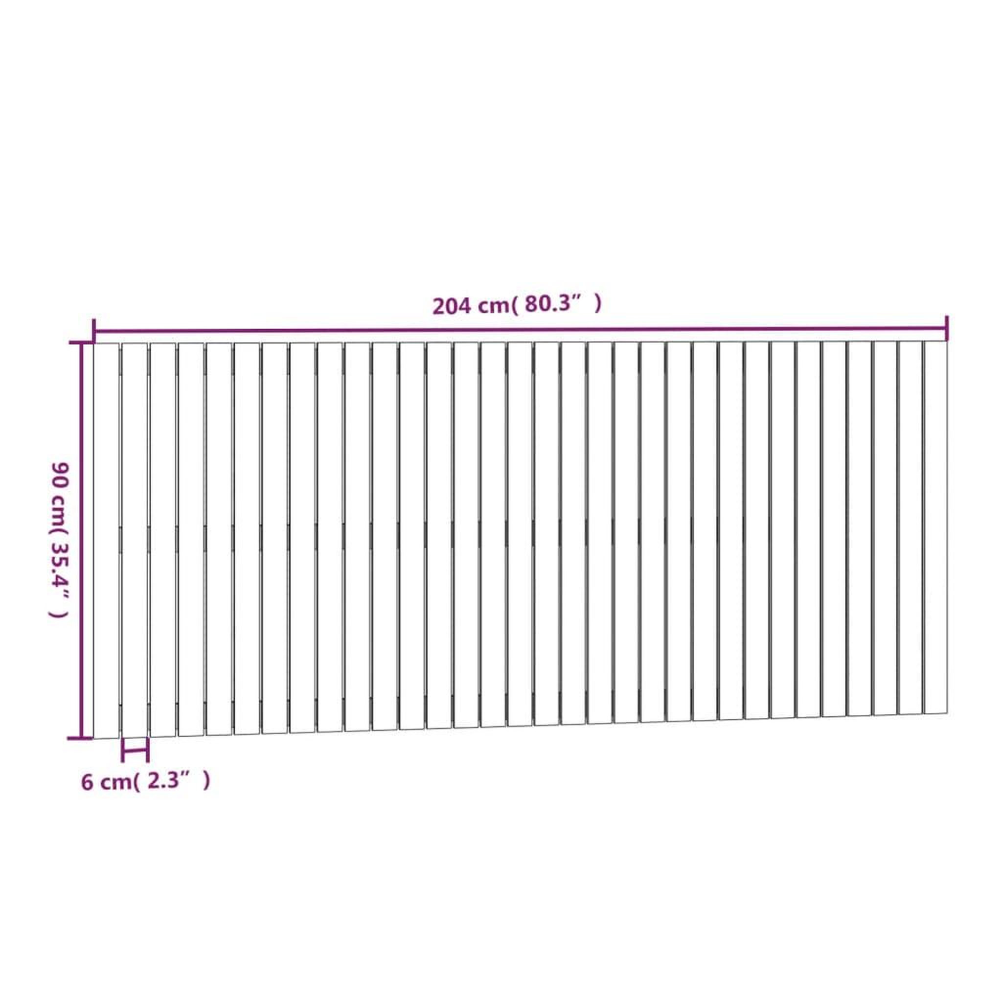 Voir la diapositive 6 : VIDAXL Tete de lit murale Marron miel 204x3x90 cm Bois massif de pin