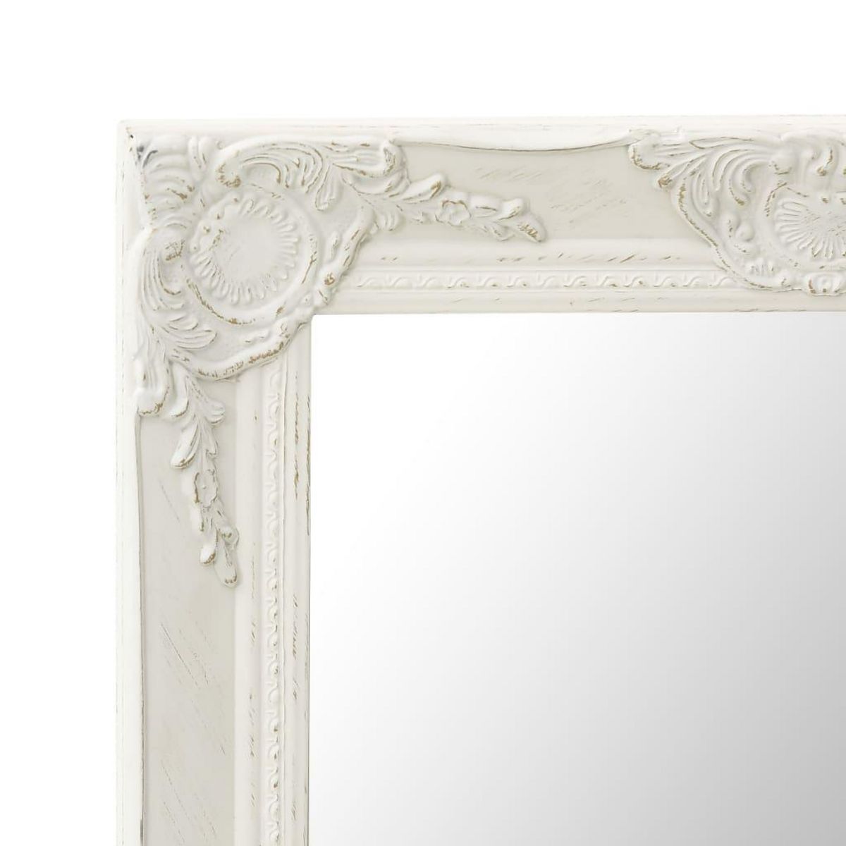 VIDAXL Miroir mural style baroque 60x60 cm Blanc