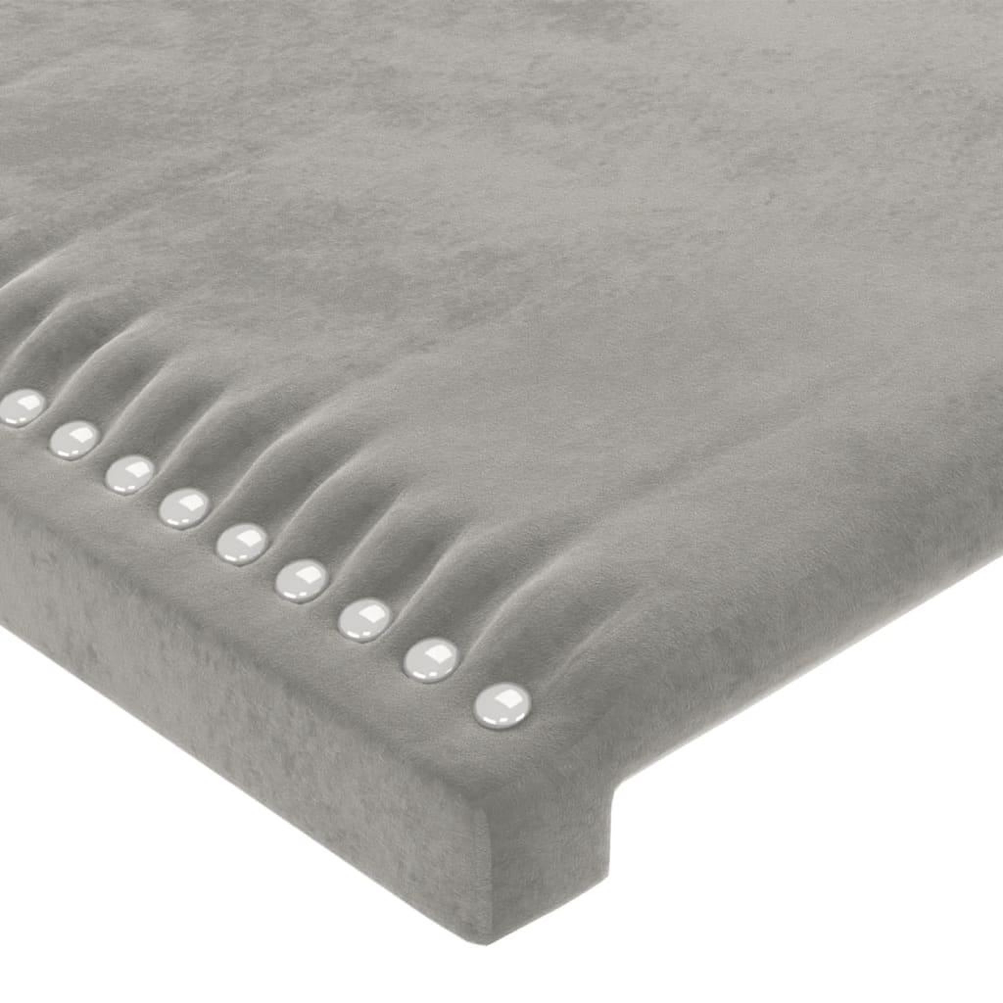 Voir la diapositive 5 : VIDAXL Tete de lit a LED Gris clair 160x5x78/88 cm Velours