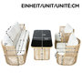 Voir la diapositive 3 : MERAX Salon de jardin 5 places avec canapé 3 places, 2 fauteuils et table verre,beige blanc