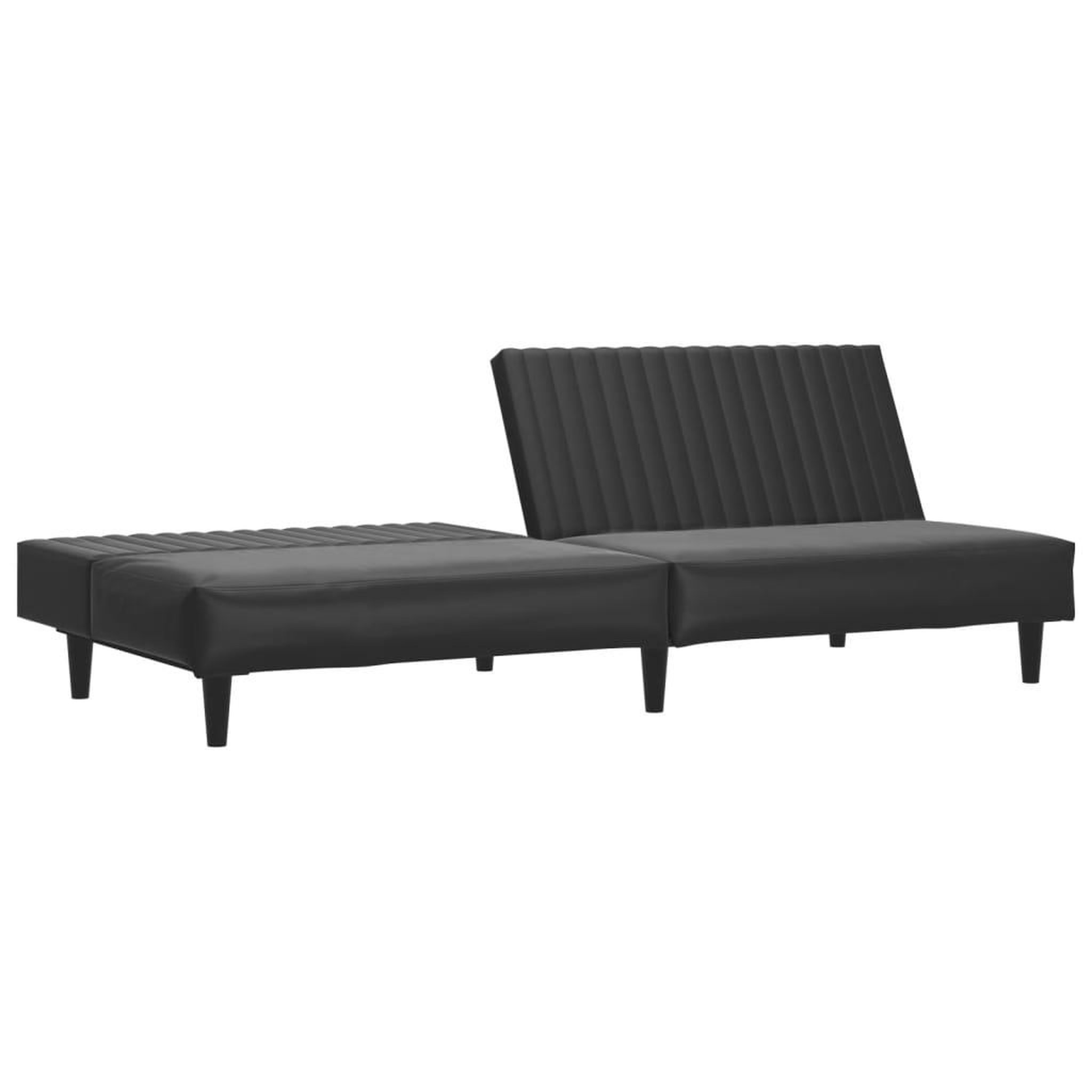 Voir la diapositive 4 : VIDAXL Canape-lit 2 places noir similicuir