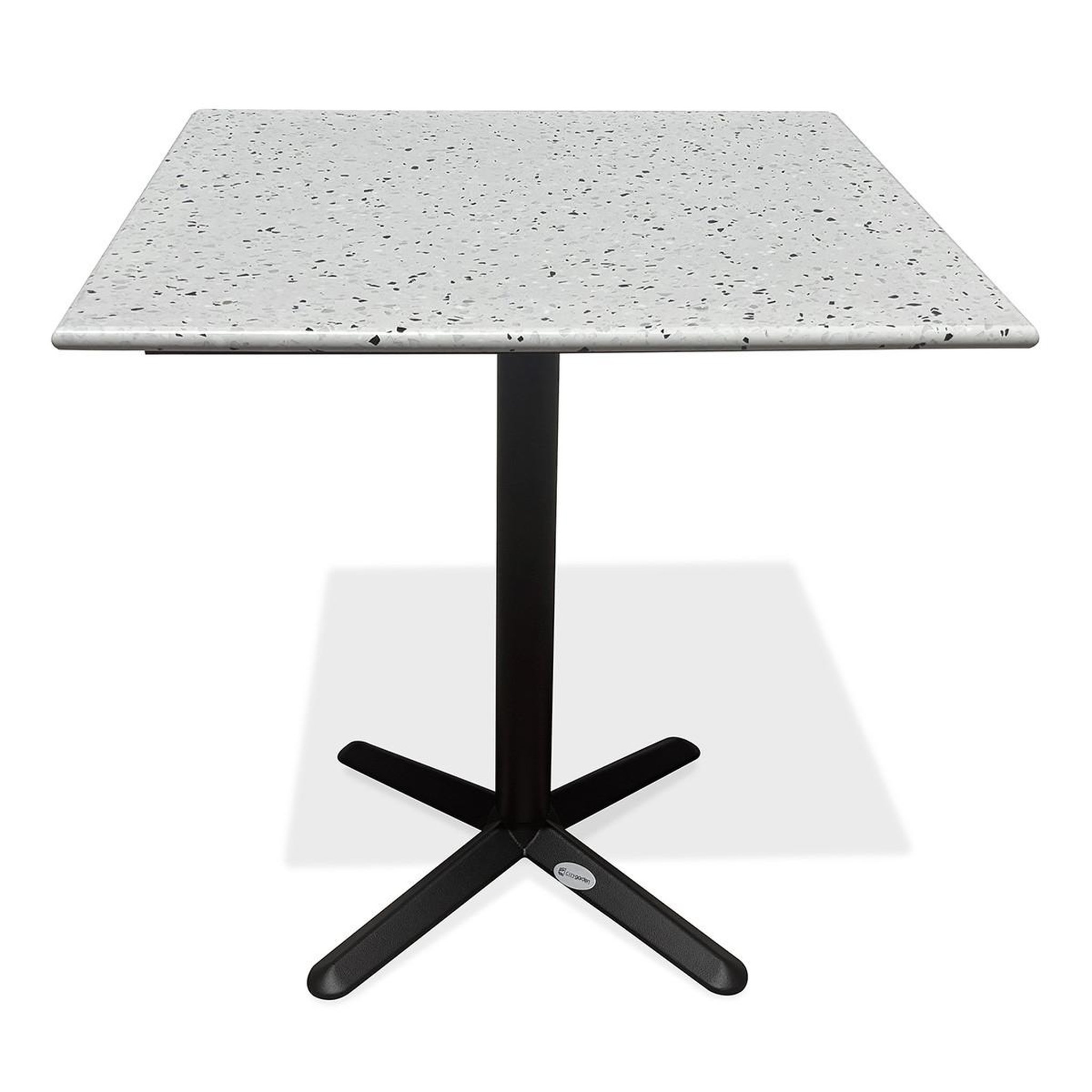 Paris Prix Table de jardin carrée en terrazzo  bistro  70cm blanc