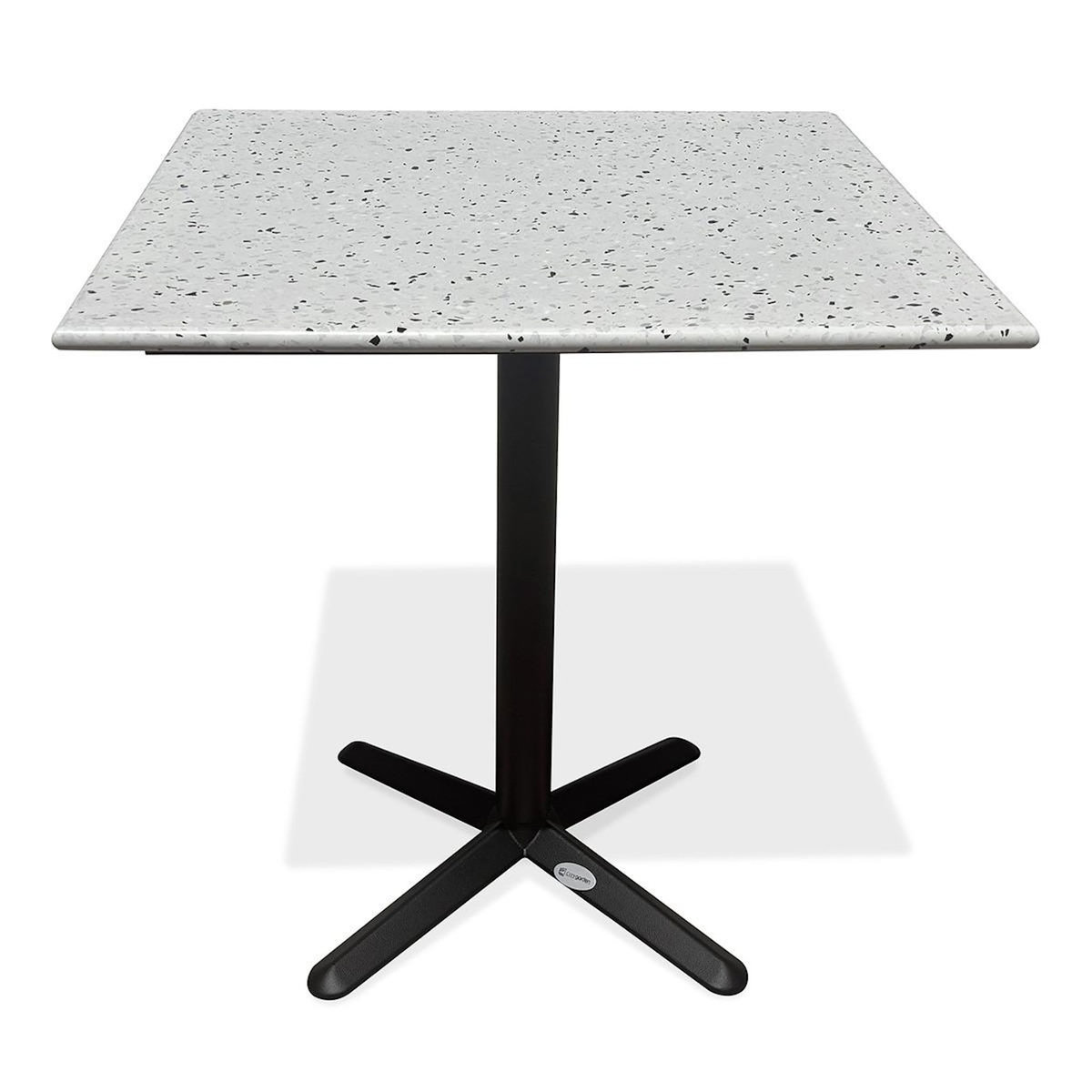 Paris Prix Table de Jardin Carrée en Terrazzo  Bistro  70cm Blanc