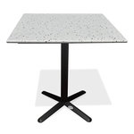 Paris Prix Table de Jardin Carrée en Terrazzo  Bistro  70cm Blanc