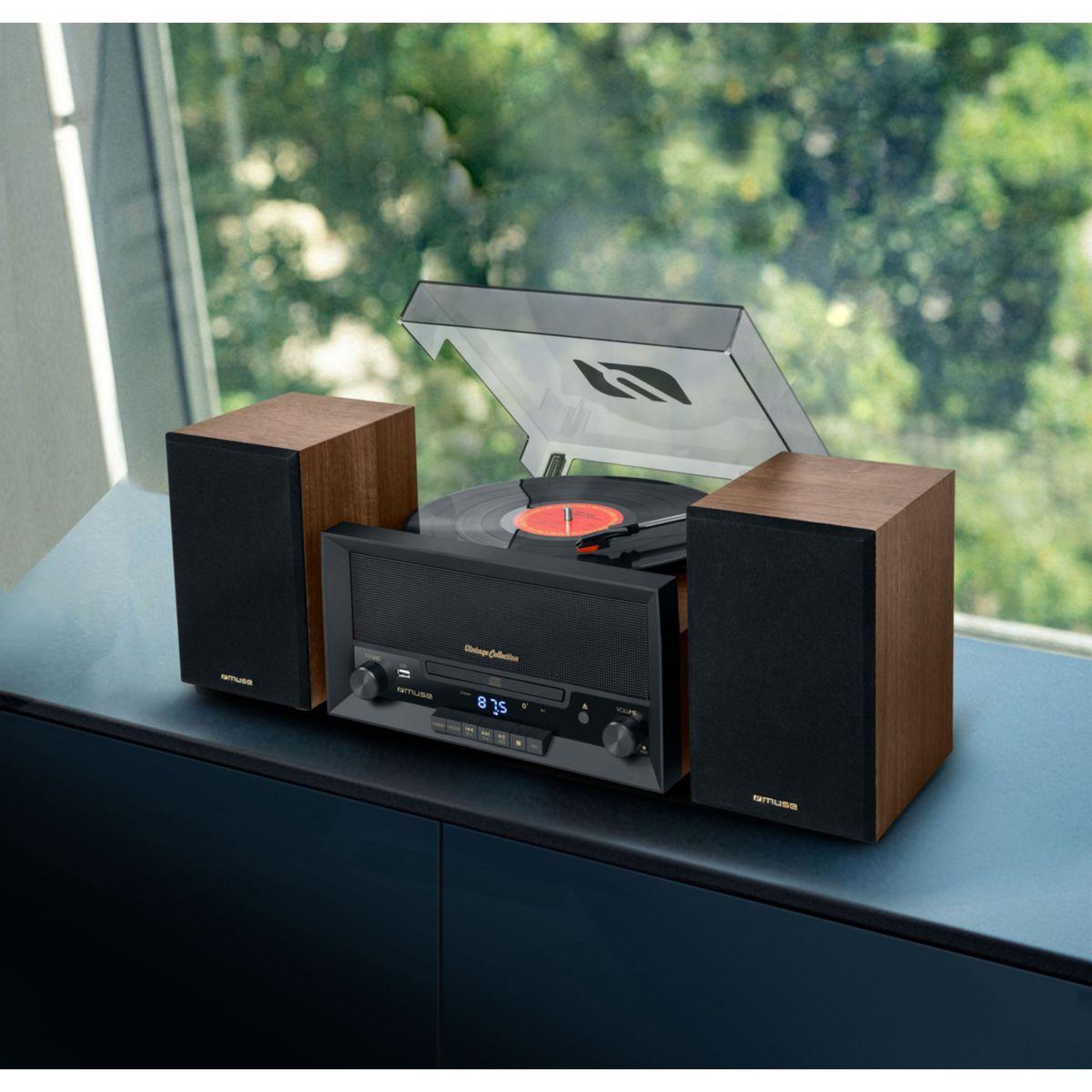 Voir la diapositive 3 : Muse Platine vinyle mt-120 bt bois