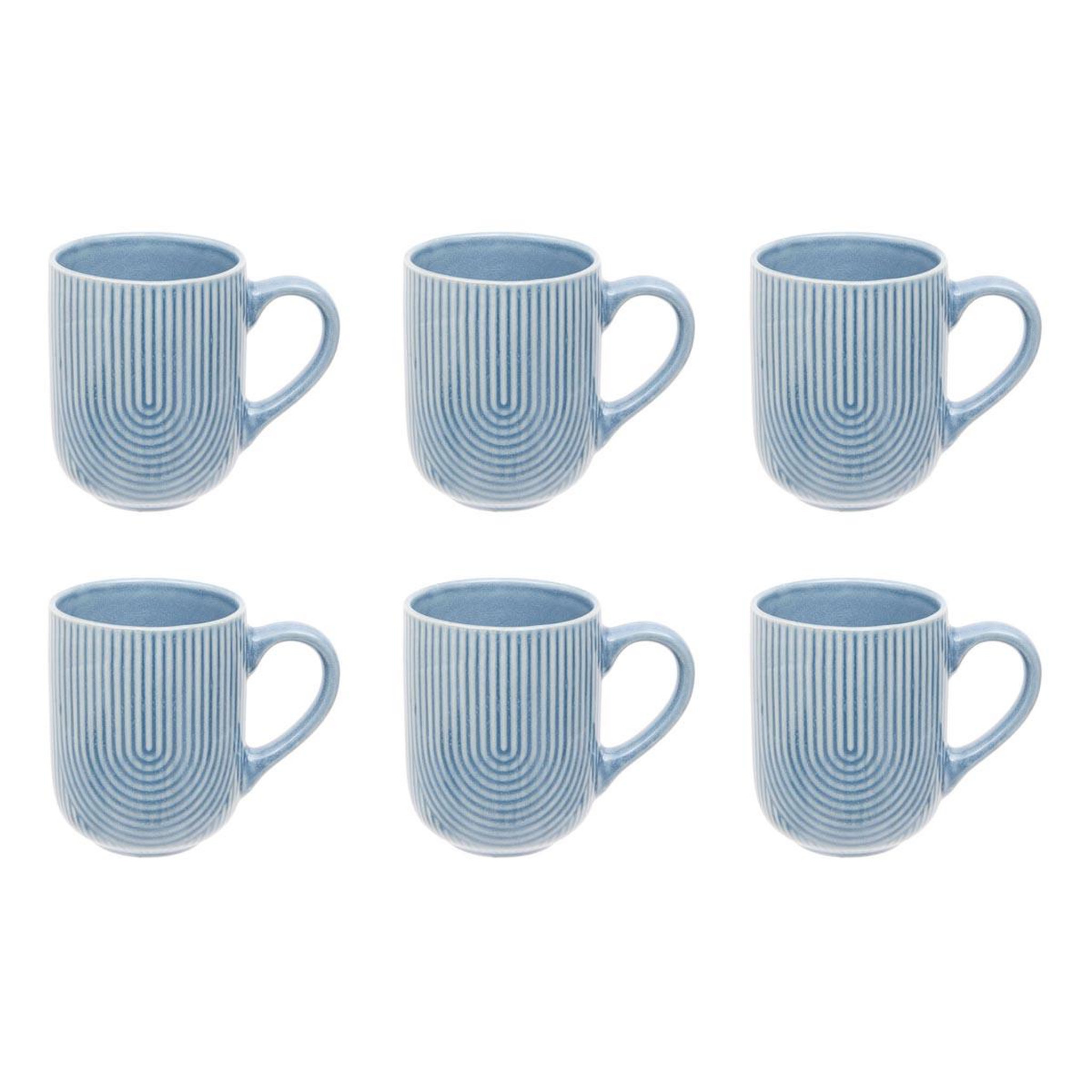 SECRET DE GOURMET Lot de 6 mugs en faïence  lya  30cl bleu