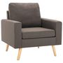 Voir la diapositive 2 : VIDAXL Fauteuil Taupe Tissu