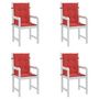 Voir la diapositive 4 : VIDAXL Coussins de chaise de jardin a dossier bas lot de 4 rouge