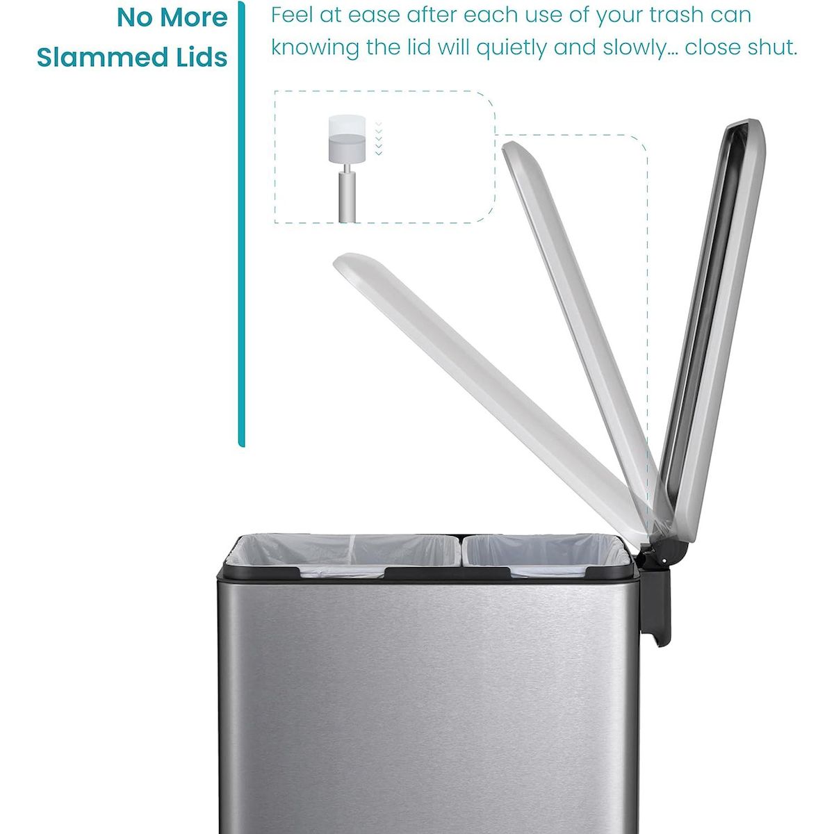 Kitchen move Poubelle pédale tri sélectif 50l - bat-grj50l