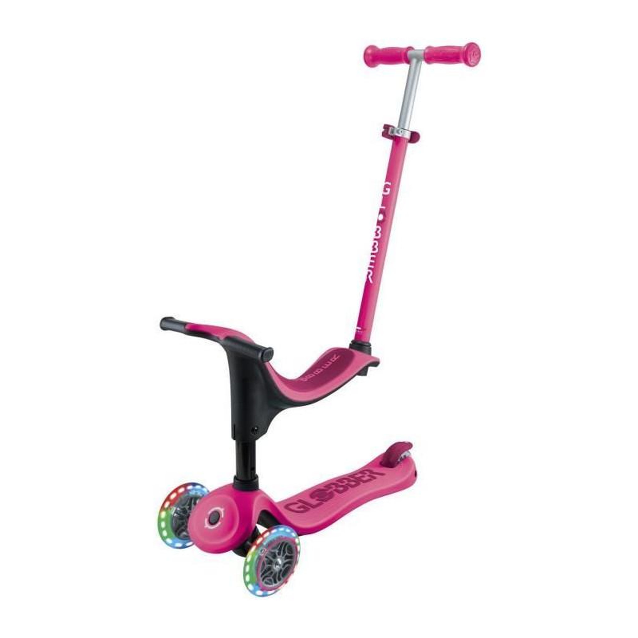 Voir la diapositive 3 : Globber Trottinette 3 roues évolutive - GLOBBER - SPORTY LIGHTS - Rose - Lumineuses - Porteur, draisienne, trottinette - Siege - des 15