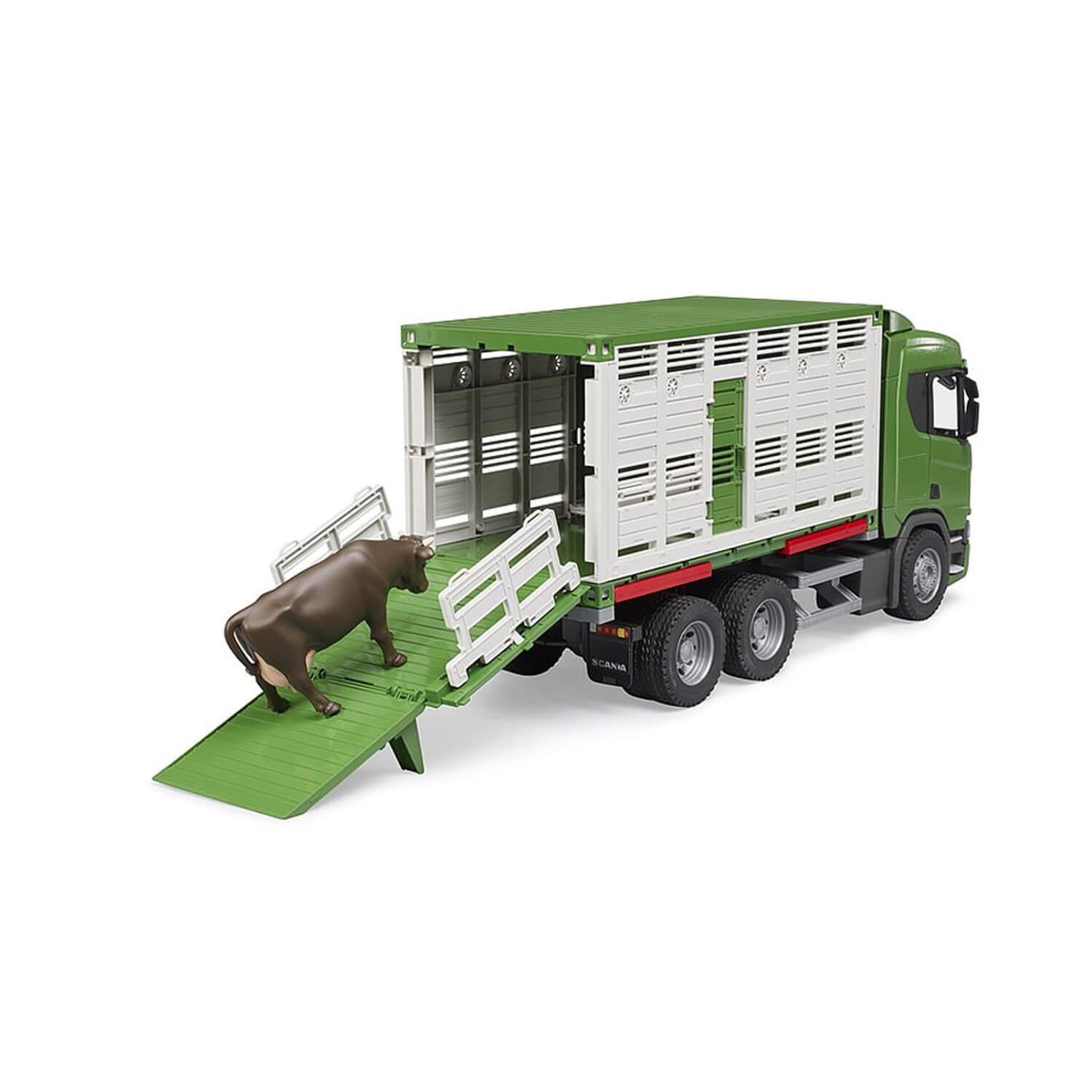 Voir la diapositive 2 : Bruder Camion de transport d'animaux Bruder Scania Super 560R vert