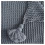 Voir la diapositive 3 : ACTUEL Plaid tricot uni en polyester finition pompons 400g/m² WINTER 