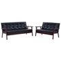 Voir la diapositive 2 : VIDAXL Ensemble de canapes 2 pcs Noir Similicuir