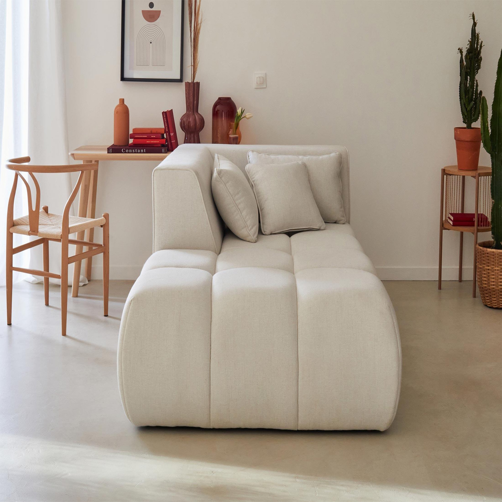 Voir la diapositive 2 : LISA DESIGN Caracas - module d'assise méridienne gauche - en tissu