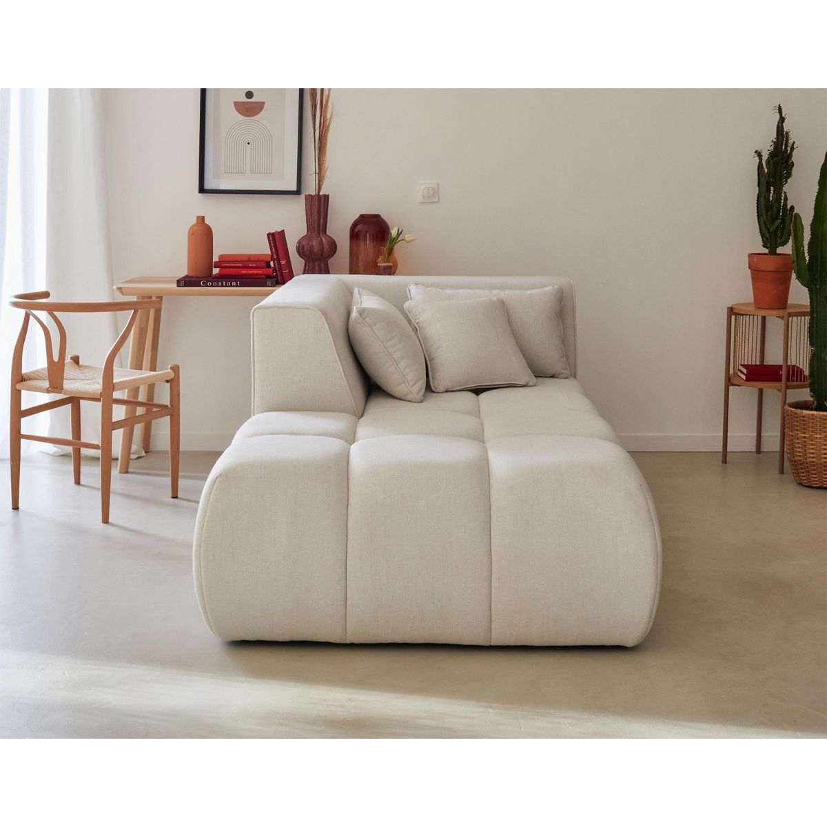 LISA DESIGN Caracas - module d'assise méridienne gauche - en tissu