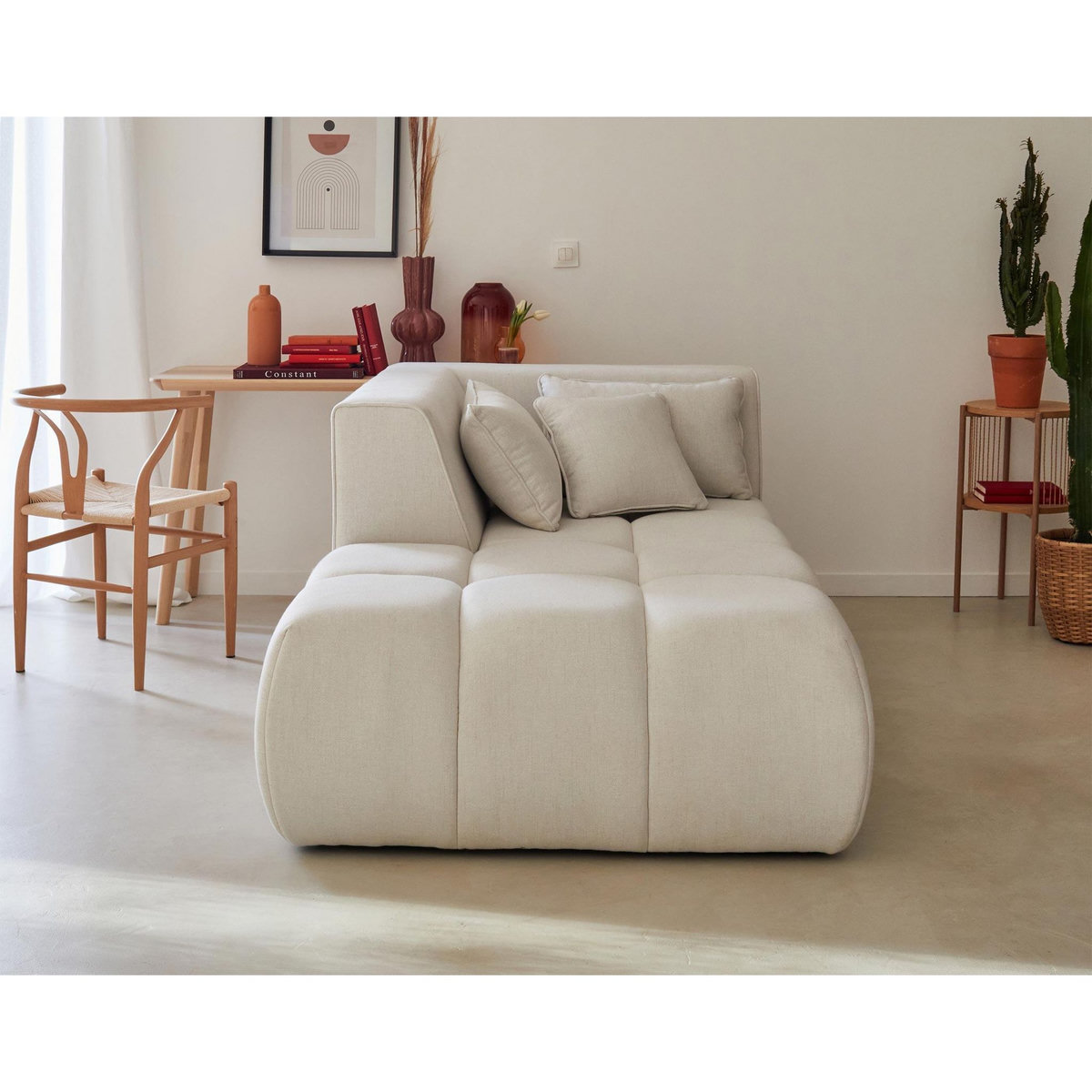 LISA DESIGN Caracas - module d'assise méridienne gauche - en tissu