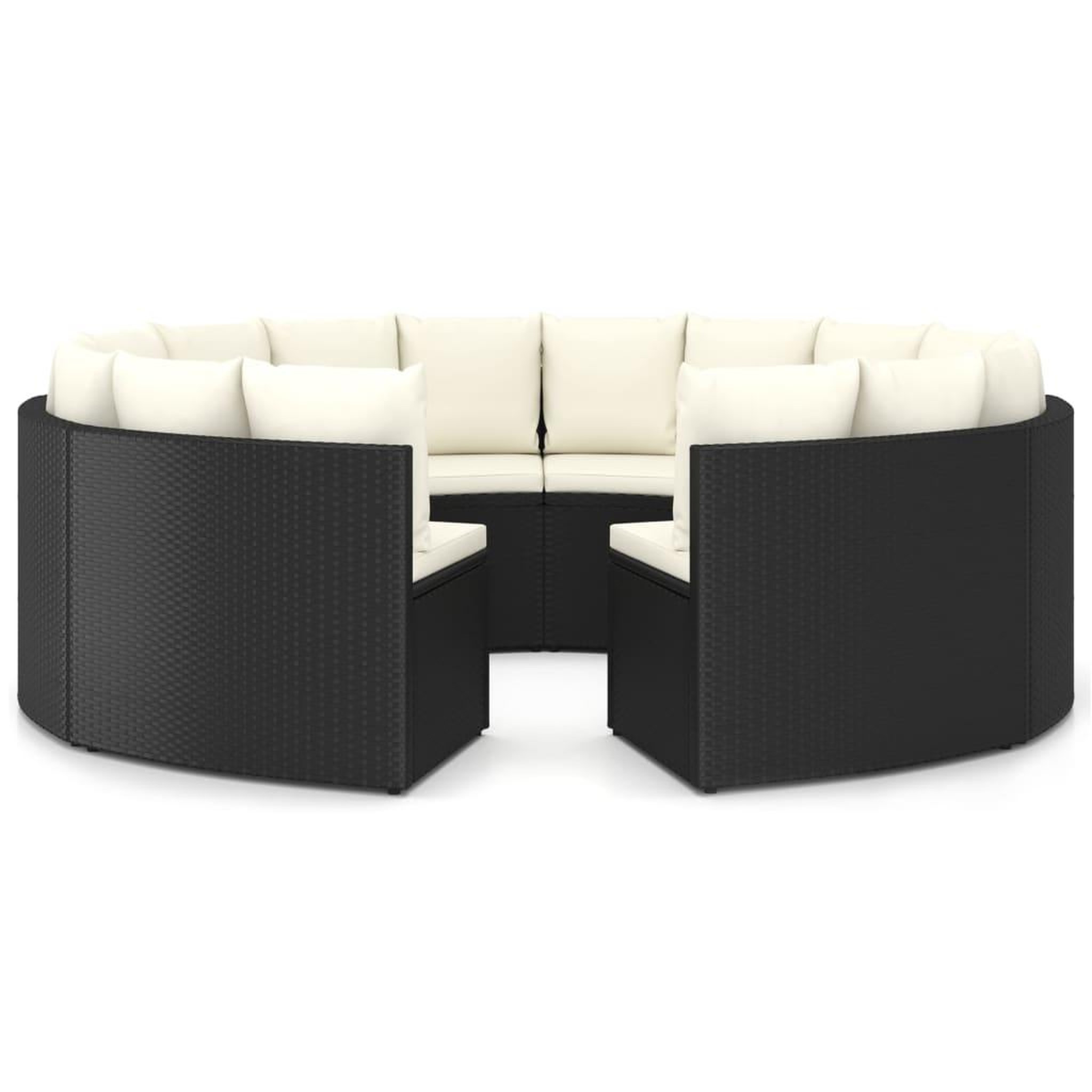 Voir la diapositive 2 : VIDAXL Salon de jardin 8 pcs avec coussins Resine tressee Noir
