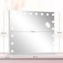 Voir la diapositive 3 : HOMCOM Miroir maquillage Hollywood lumineux LED intensité réglable grossissant charge USB support blanc